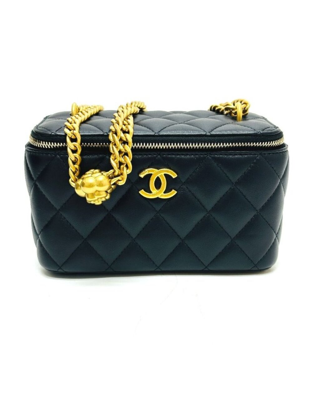 Chanel Shoulder Bag CC Mark Quilted Lambskin Black